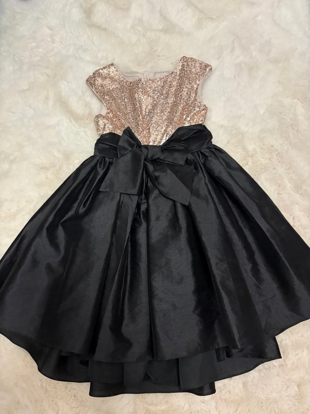 Pippa & Julie Gold Sequin Bodice with Black High-Low Skirt Dress